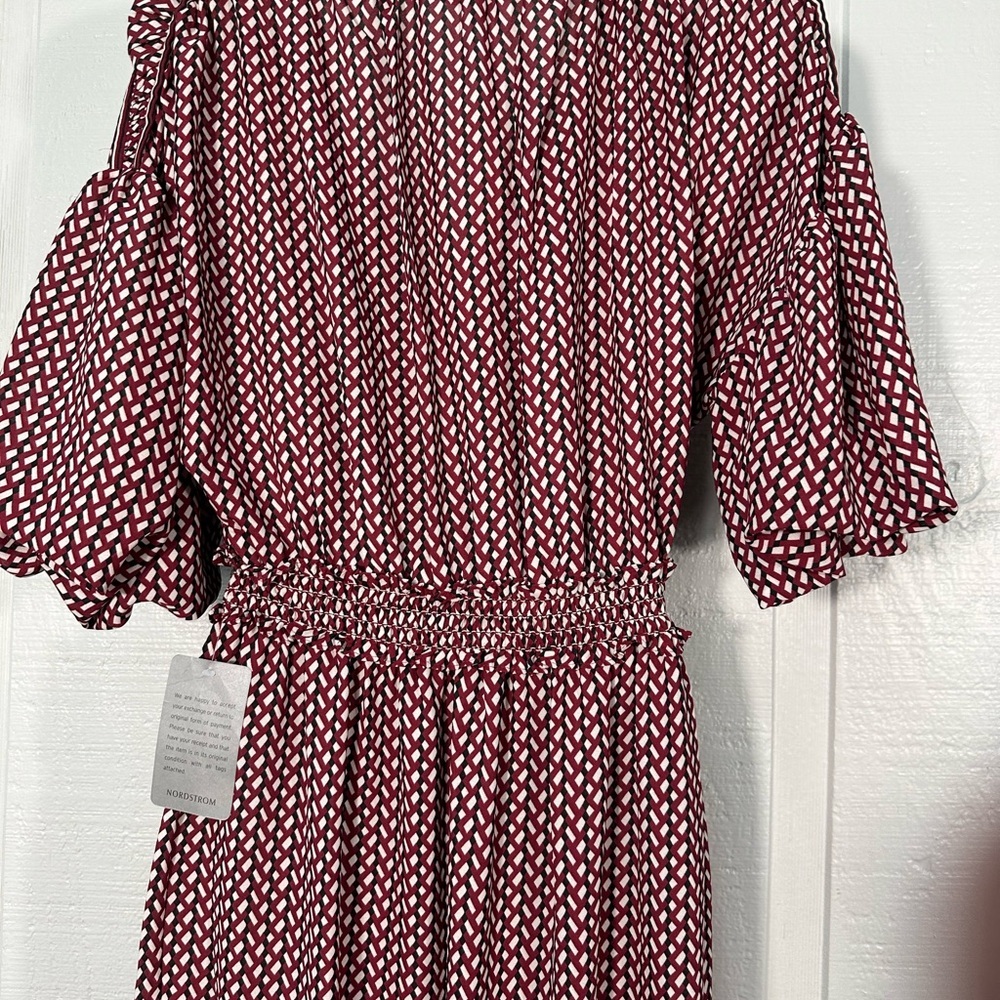 Max Studio Cream/Red Geo Print  Maxi Dress Size Small NWT - Picture 9 of 13